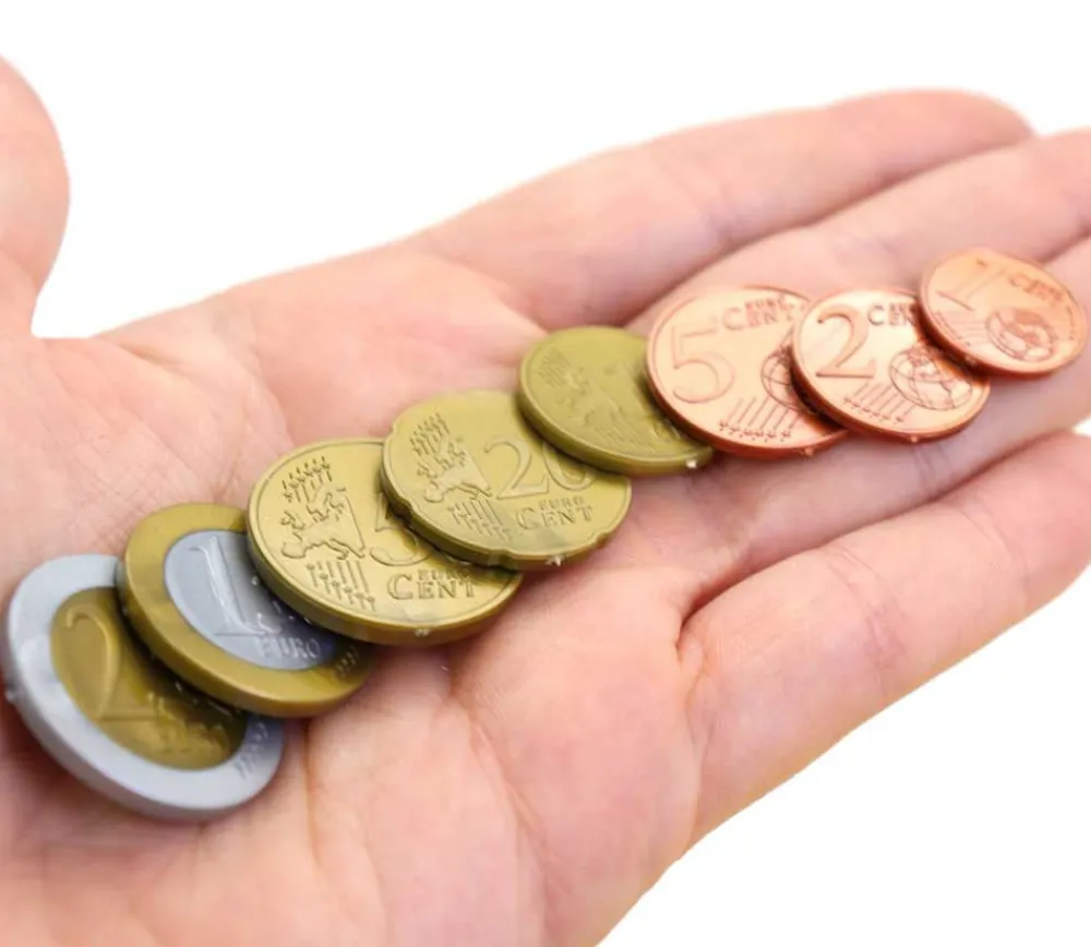 Tout Pour le Jeu 80 Pièces euros en Re-plastique monnaie très réaliste