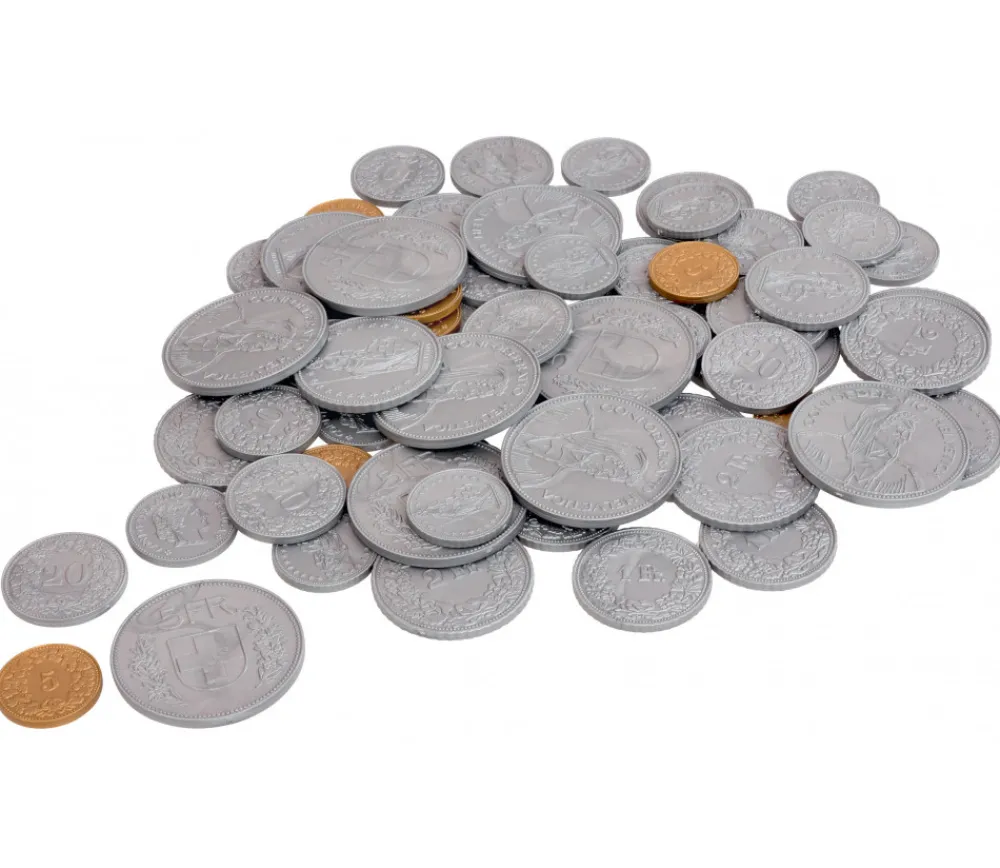 Tout Pour le Jeu 70 Pièces Franc Suisse en plastique monnaie pour jeu