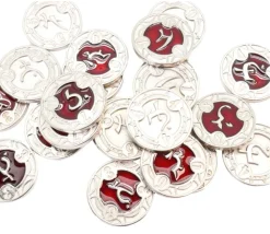 Tout Pour le Jeu 22 Pièces métal et émail rouge RPG Spell Tokens