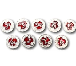 Tout Pour le Jeu 22 Pièces métal et émail rouge RPG Spell Tokens
