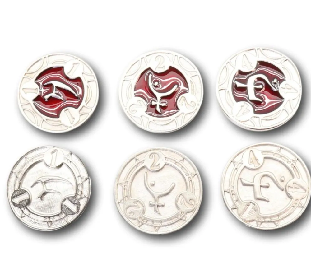 Tout Pour le Jeu 22 Pièces métal et émail rouge RPG Spell Tokens
