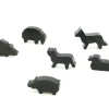 Tout Pour le Jeu 6 Pions animaux noirs en bois pour jeux