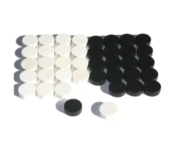 Tout Pour le Jeu 40 Pions bois pour jeu de dames 21 mm noir et blanc