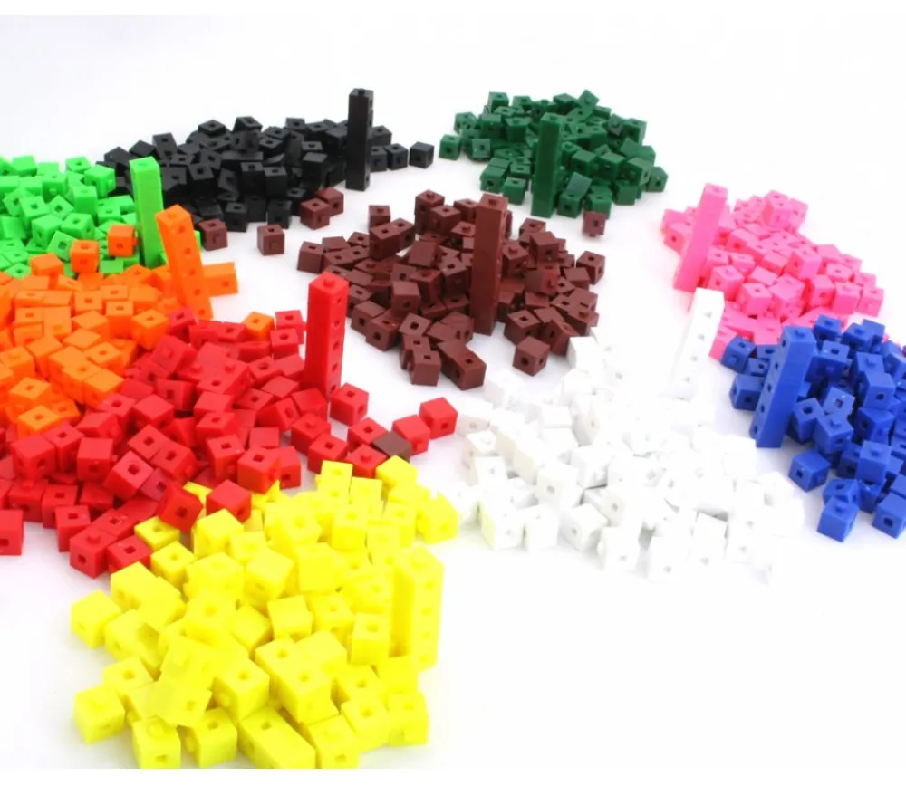 Tout Pour le Jeu 1000 pions cubes multicolores emboîtables 1 cm clipsables