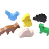 Tout Pour le Jeu 6 Pions en bois animaux multicolores pour jeux