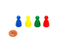 Tout Pour le Jeu 4 pions en plastique pour jeux 24x12 mm quilles multicolores