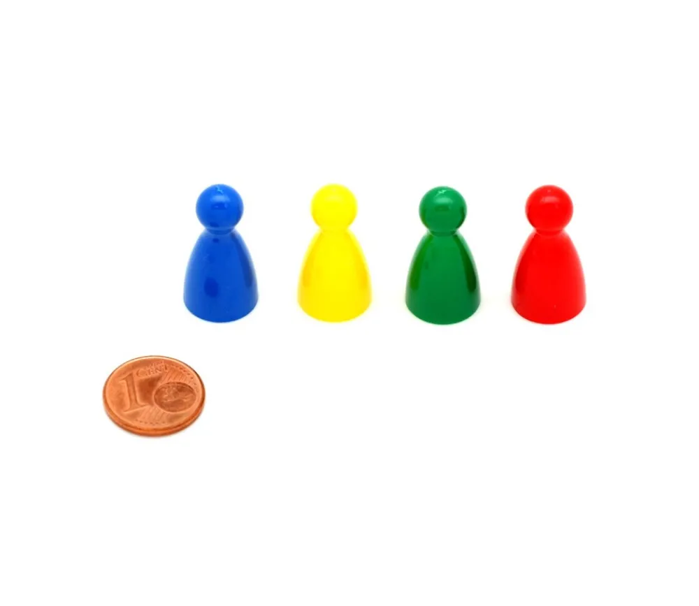 Tout Pour le Jeu 4 pions en plastique pour jeux 24x12 mm quilles multicolores
