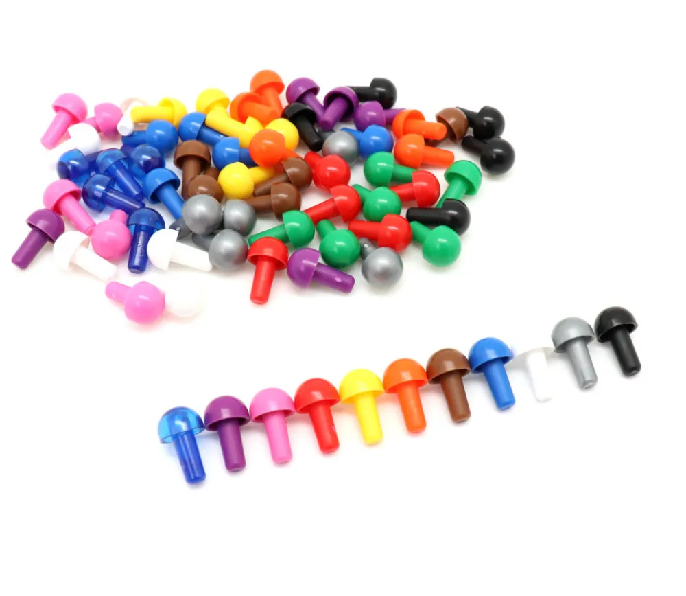 Tout Pour le Jeu 6 pions forme champignon à encastrer 15 x 9.5 mm lot par couleur