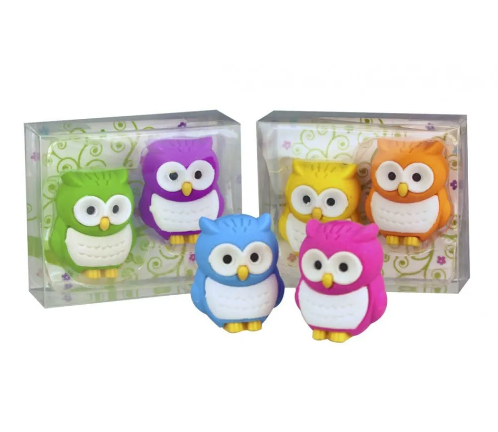 Tout Pour le Jeu 2 pions gommes hiboux colorés