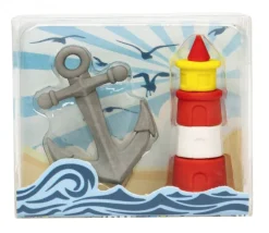 Tout Pour le Jeu 2 pions gommes MER : 1 phare et 1 ancre marine
