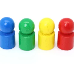 Tout Pour le Jeu 4 pions joueur droit avec boule en bois 15 x 29 mm