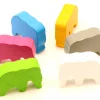 Tout Pour le Jeu 6 Pions éléphants colorés en bois 37 x 28 x 10 mm