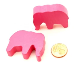 Tout Pour le Jeu 6 Pions éléphants colorés en bois 37 x 28 x 10 mm