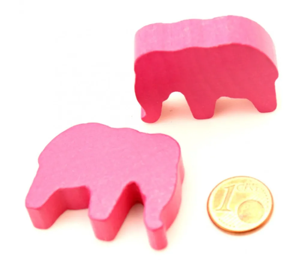 Tout Pour le Jeu 6 Pions éléphants colorés en bois 37 x 28 x 10 mm