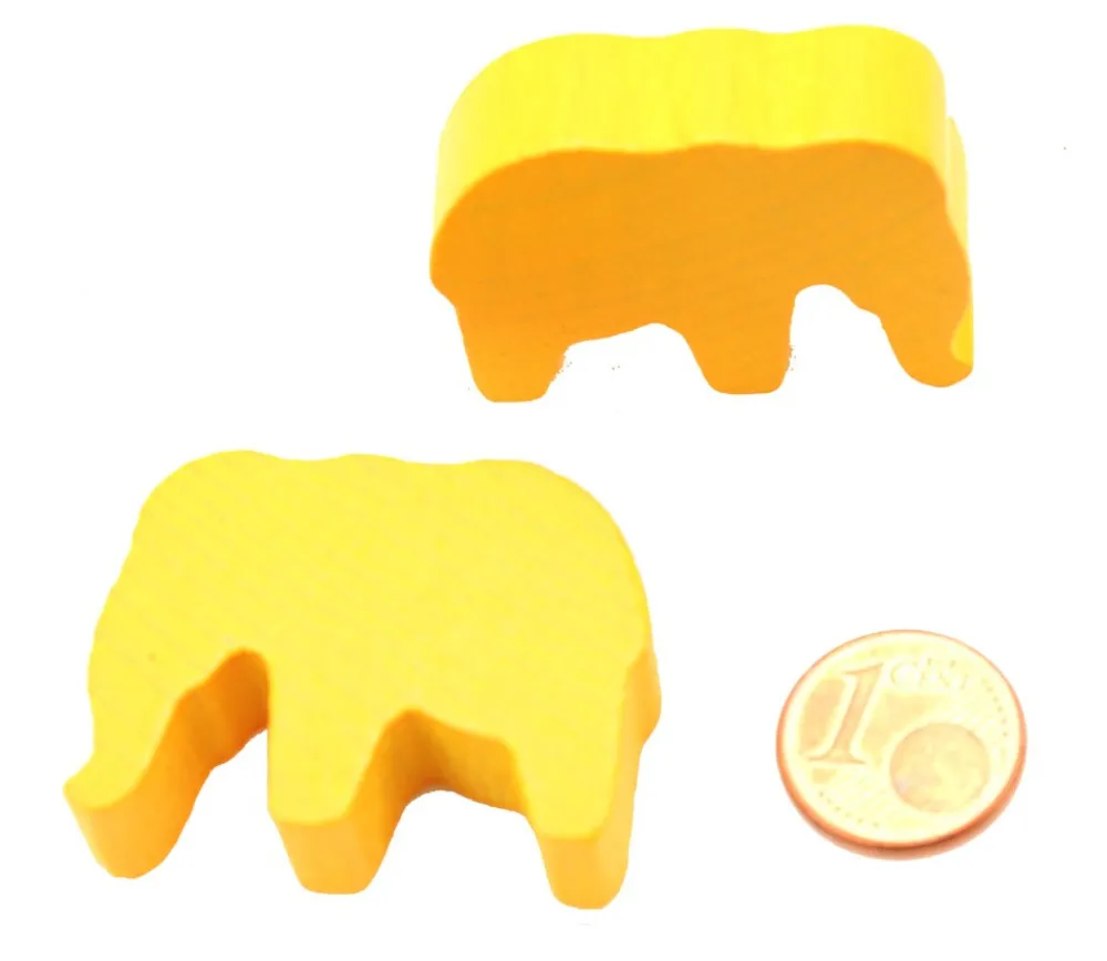 Tout Pour le Jeu 6 Pions éléphants colorés en bois 37 x 28 x 10 mm