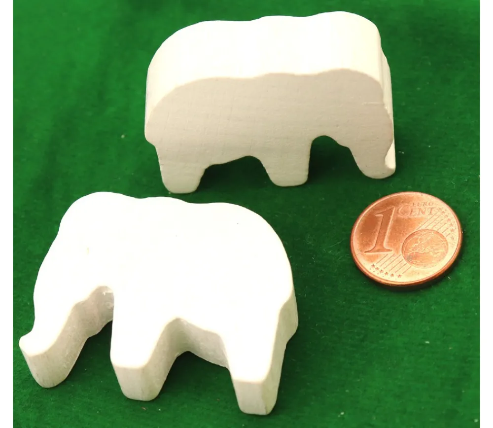 Tout Pour le Jeu 6 Pions éléphants colorés en bois 37 x 28 x 10 mm