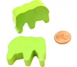 Tout Pour le Jeu 6 Pions éléphants colorés en bois 37 x 28 x 10 mm