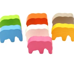 Tout Pour le Jeu 6 Pions éléphants colorés en bois 37 x 28 x 10 mm