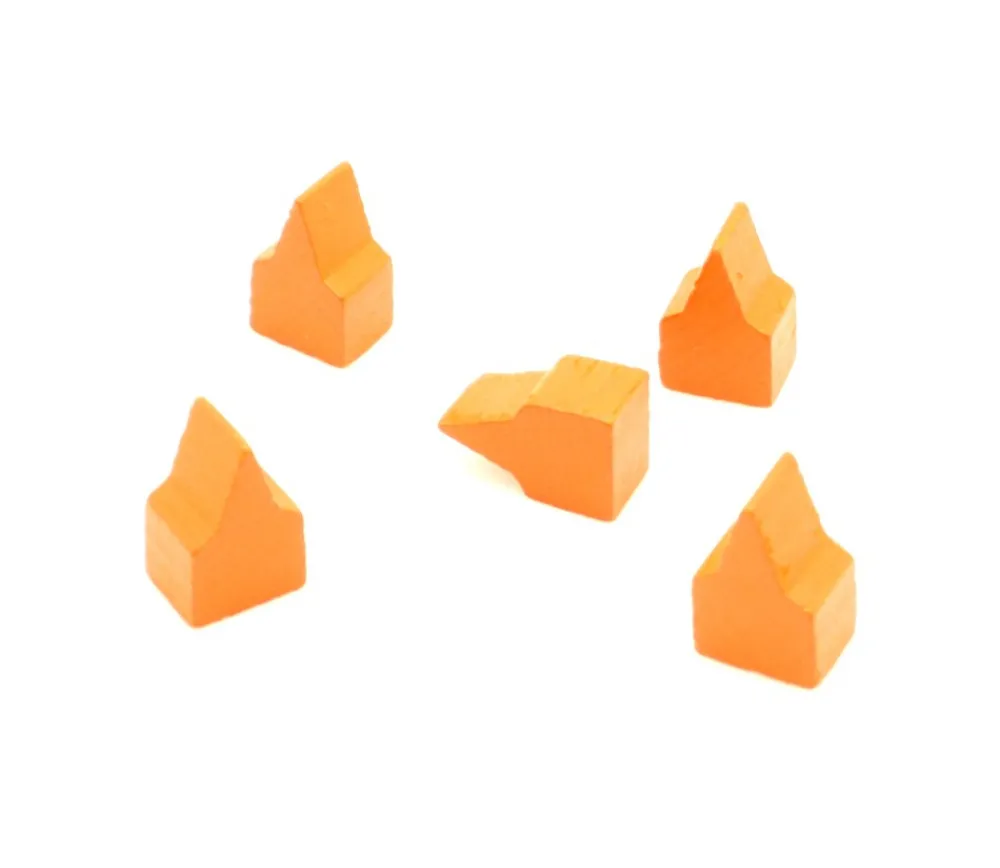 Tout Pour le Jeu 10 Pions maisons toits pointus 20x13x10 mm lot par couleur