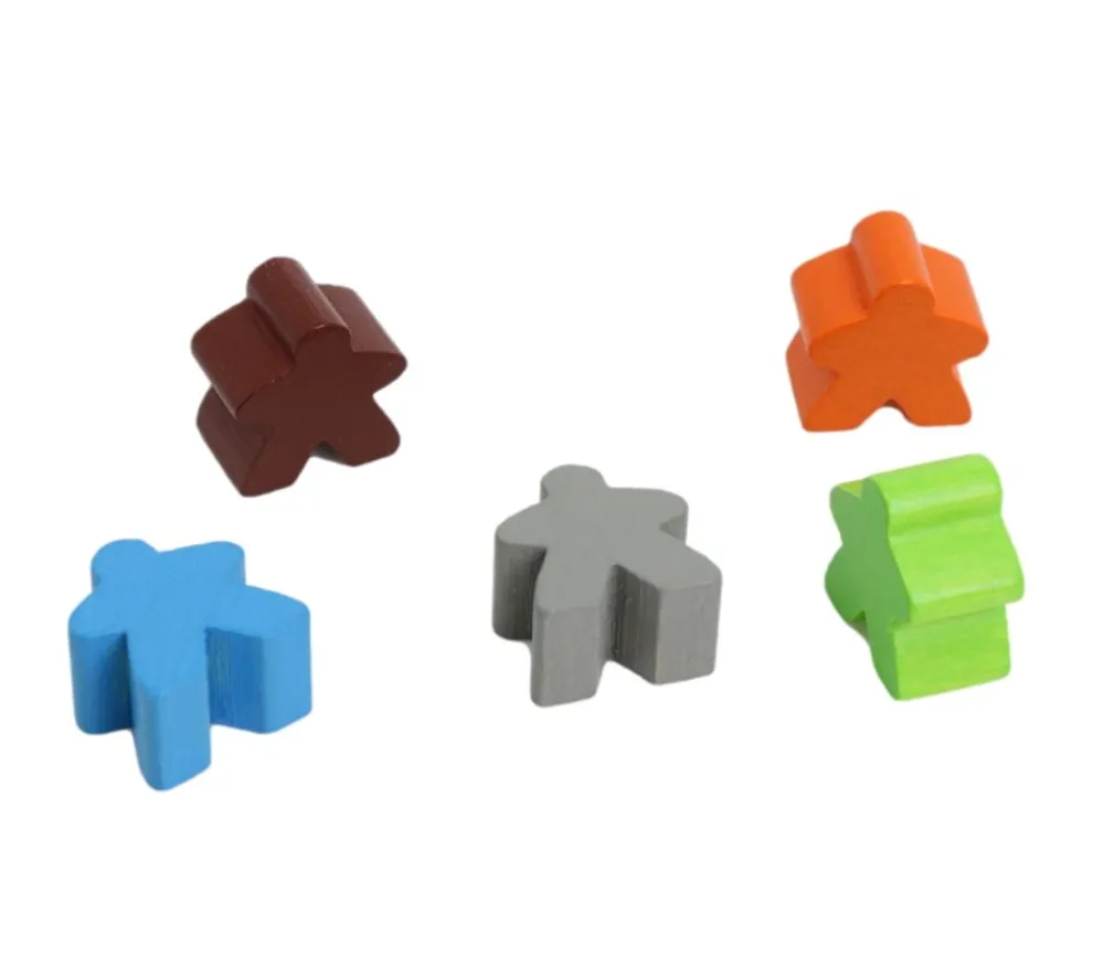 Tout Pour le Jeu 5 pions Meeples carcassone en bois 16x16x10 mm lot spécial