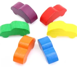 Tout Pour le Jeu 6 Pions multicolores voitures colorées en bois pour jeu 25 x 11 x 8 mm