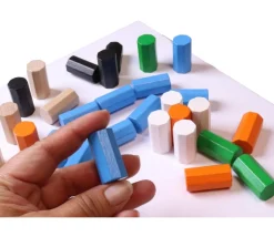 Tout Pour le Jeu 30 Pions octogones 15 x 30 mm en bois
