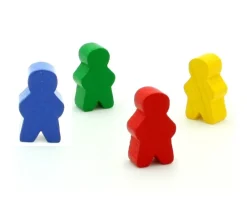 Tout Pour le Jeu 4 Pions personnage en bois bonhomme meeple lot de 4 pions garçons multicolores