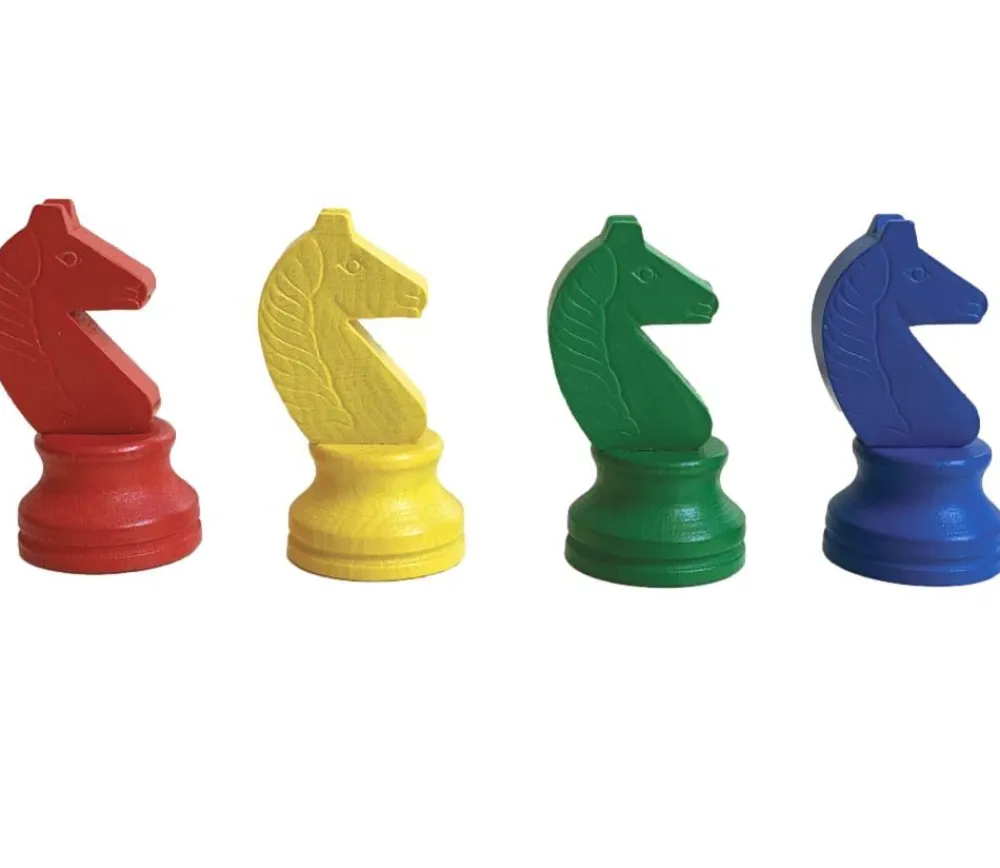 Tout Pour le Jeu 4 pions petits chevaux en bois pour jeu Dada