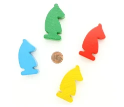 Tout Pour le Jeu 16 pions petits chevaux en bois fabrication française