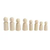 Tout Pour le Jeu 8 pions quilles famille en bois naturel 6 à 9 cm de haut