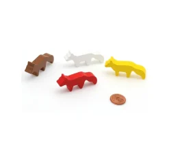 Tout Pour le Jeu 4 Pions renards en bois 45 x 20 x 8 mm