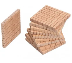 Tout Pour le Jeu 10 plaques 10 x 10 x 1 cm - Barres centaines Base 10 bois naturel