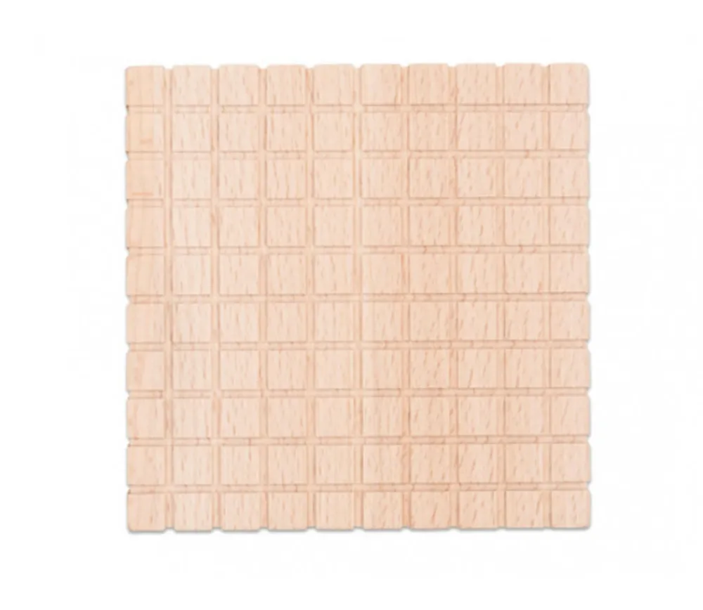 Tout Pour le Jeu 10 plaques 10 x 10 x 1 cm - Barres centaines Base 10 bois naturel