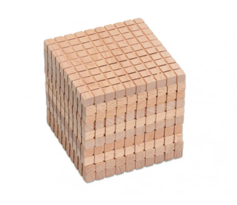 Tout Pour le Jeu 10 plaques 10 x 10 x 1 cm - Barres centaines Base 10 bois naturel