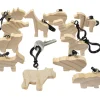Tout Pour le Jeu 12 Porte clés animaux bois naturel à décorer