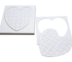 Tout Pour le Jeu 10 Puzzles cœur carton blanc 40 pièces à personnaliser 16 x 16 cm