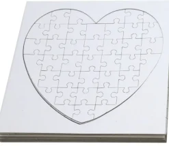 Tout Pour le Jeu 10 Puzzles cœur carton blanc 40 pièces à personnaliser 16 x 16 cm