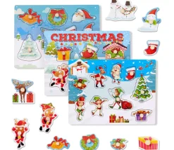 Enfant Tout Pour le Jeu 3 puzzles en bois de Noël pour enfant