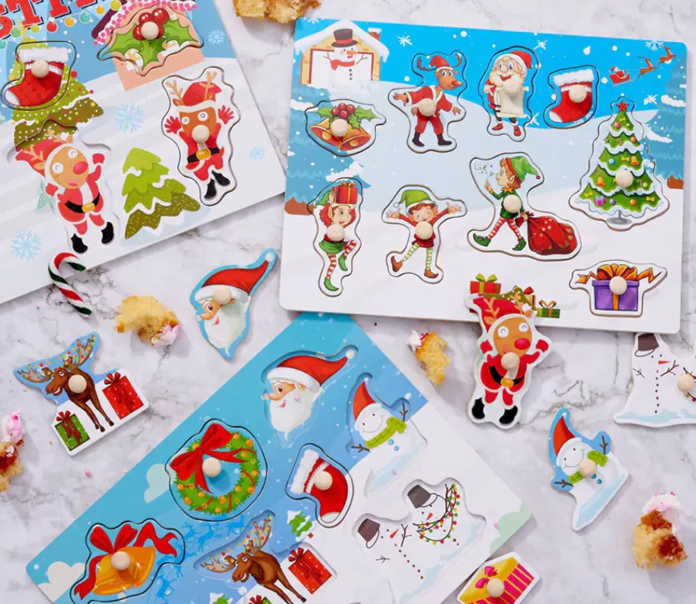 Enfant Tout Pour le Jeu 3 puzzles en bois de Noël pour enfant