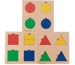 Tout Pour le Jeu 3 Puzzles fractions et portions en bois