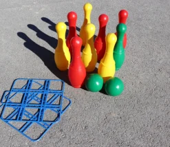 Enfant Tout Pour le Jeu 9 quilles 27 cm et 2 boules plastique bowling enfant