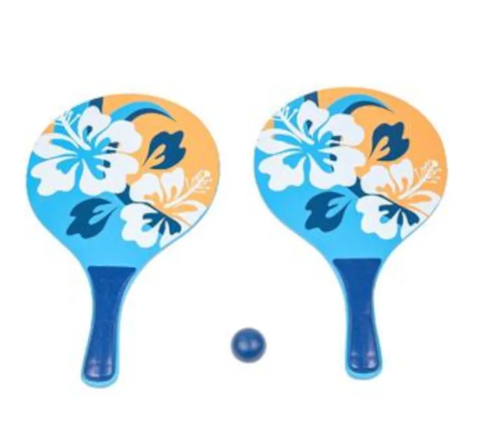 Enfant Tout Pour le Jeu 2 raquettes de plage en bois Beachball + 1 balle