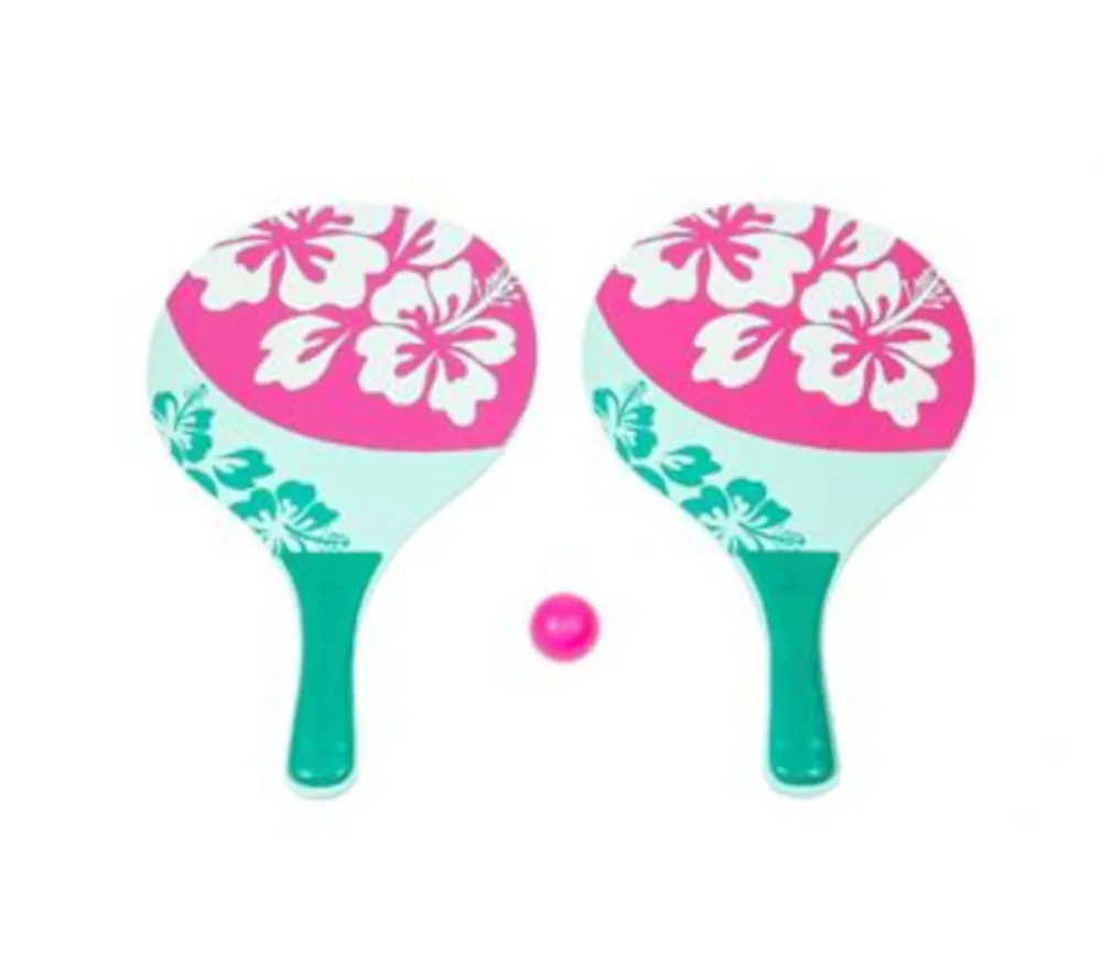 Enfant Tout Pour le Jeu 2 raquettes de plage en bois Beachball + 1 balle
