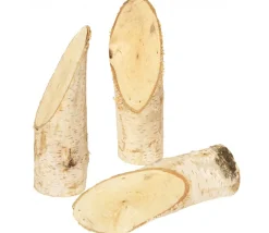 Tout Pour le Jeu 5 rondins en bois biseautés avec écorce. Hauteur environ 14 cm.
