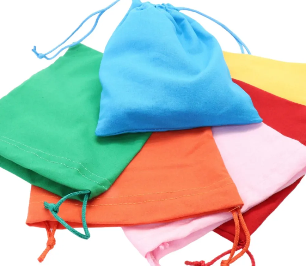 Tout Pour le Jeu 6 sacs colorés en coton 20 x 15 cm taille M