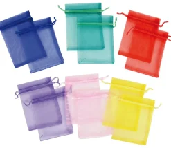 Tout Pour le Jeu 12 Sacs colorés organzine 9 x 12 cm