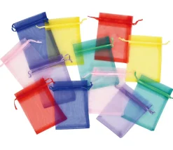 Tout Pour le Jeu 12 Sacs colorés organzine 9 x 12 cm