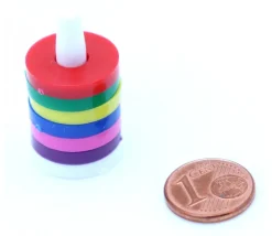 Tout Pour le Jeu 6 Socles avec 36 anneaux jetons troués