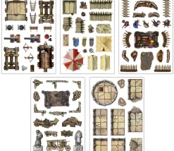 Tout Pour le Jeu 80 Stickers repositionnables décorations guerre et siège plateaux de jeux Battle Mat