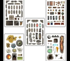 Tout Pour le Jeu 100 Stickers repositionnables décorations plateaux de jeux Battle Mat